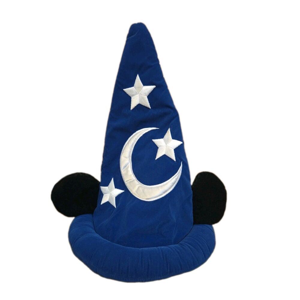 Walt Disney World Mickey Mouse Fantasia Blue Sorcerer Wizard Hat w/ Ears